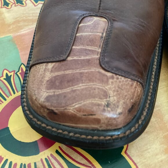 Moretti Collezione Italia Men's Leather Lace-up Dress Shoes, Size 10, Brown Croc - Picture 11 of 16